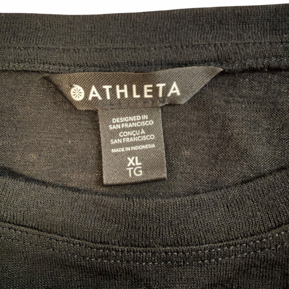 Athleta Black Modal Blend Boxy Tee XL Short Sleeve Relaxed Fit Lightweight - Picture 2 of 11